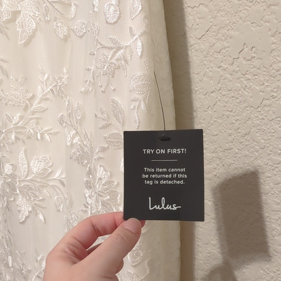 Lulu's Adored Eternity white lace sleeveless trumpet midi dress - Picture 8 of 13